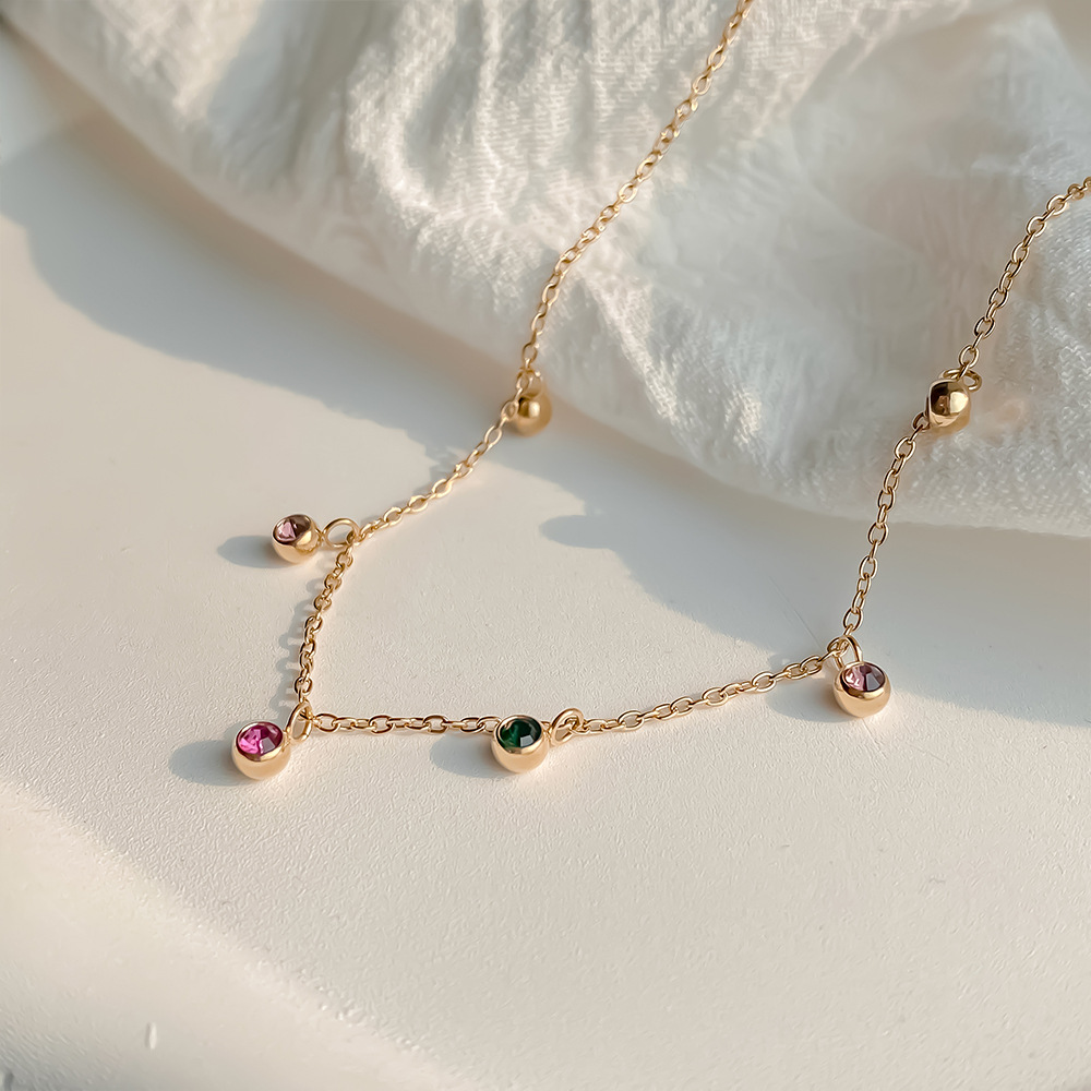 IWAMON-BIJOUX - Collier Chaîne Pierres Colorées Multicolores