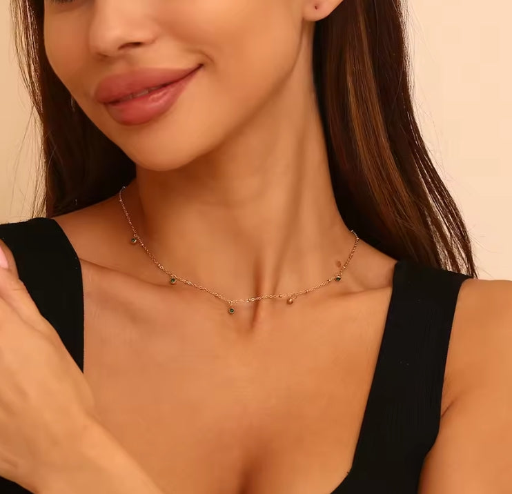 IWAMON-BIJOUX - Collier Chaîne Pierres Colorées Multicolores