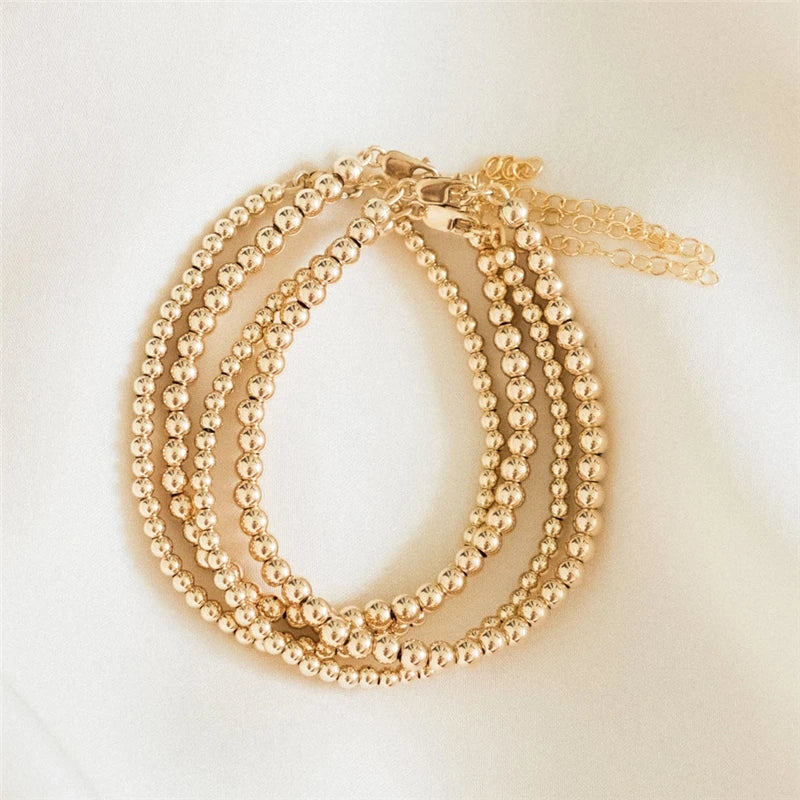 IWAMON-BIJOUX-Collier Multi Rangs Doré - Perles Dorées Élégantes