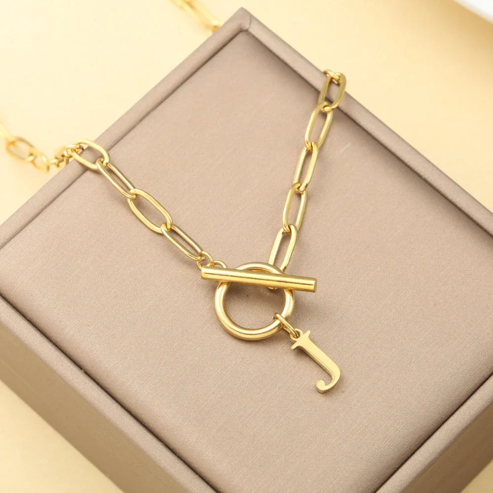 IWAMON-BIJOUX-Collier Chaîne Personnalisé avec Pendentif Lettres