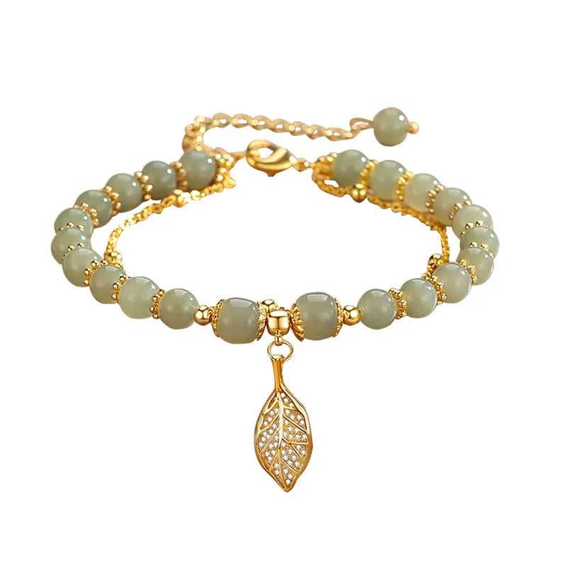 IWAMON-BIJOUX- Bracelet en jade vert