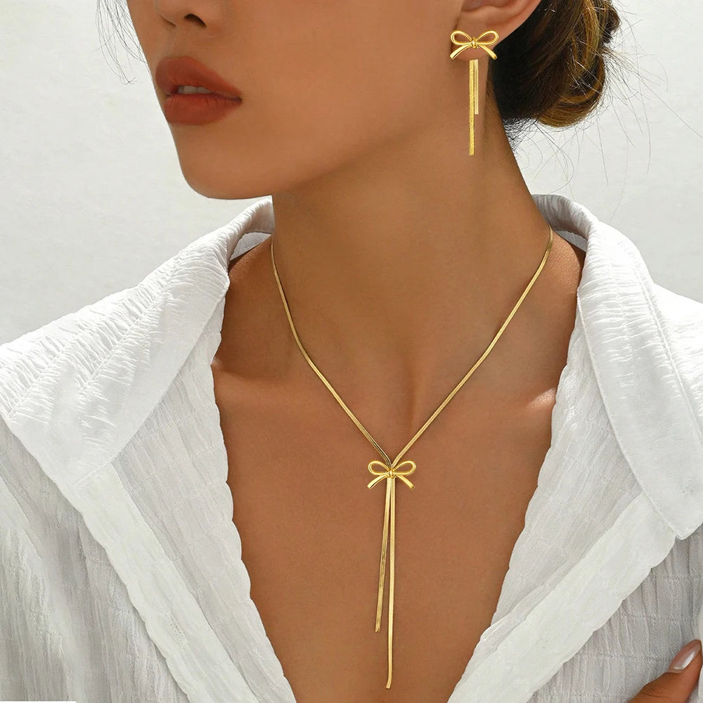 IWAMON-BIJOUX -Collier Chaîne Serpentine Nœuds  - Élégance Française