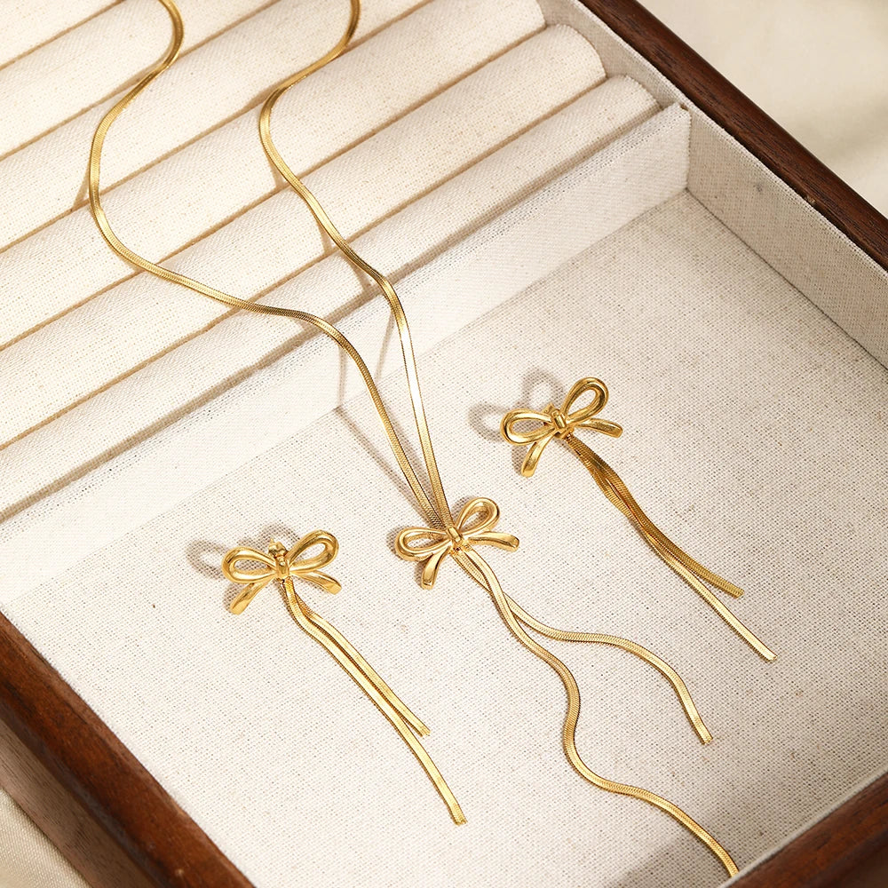 IWAMON-BIJOUX -Collier Chaîne Serpentine Nœuds  - Élégance Française