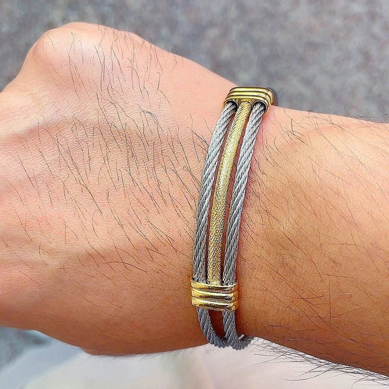 IWAMON-BIJOUX -Bracelet Câble Acier Inoxydable -  Homme/Femme