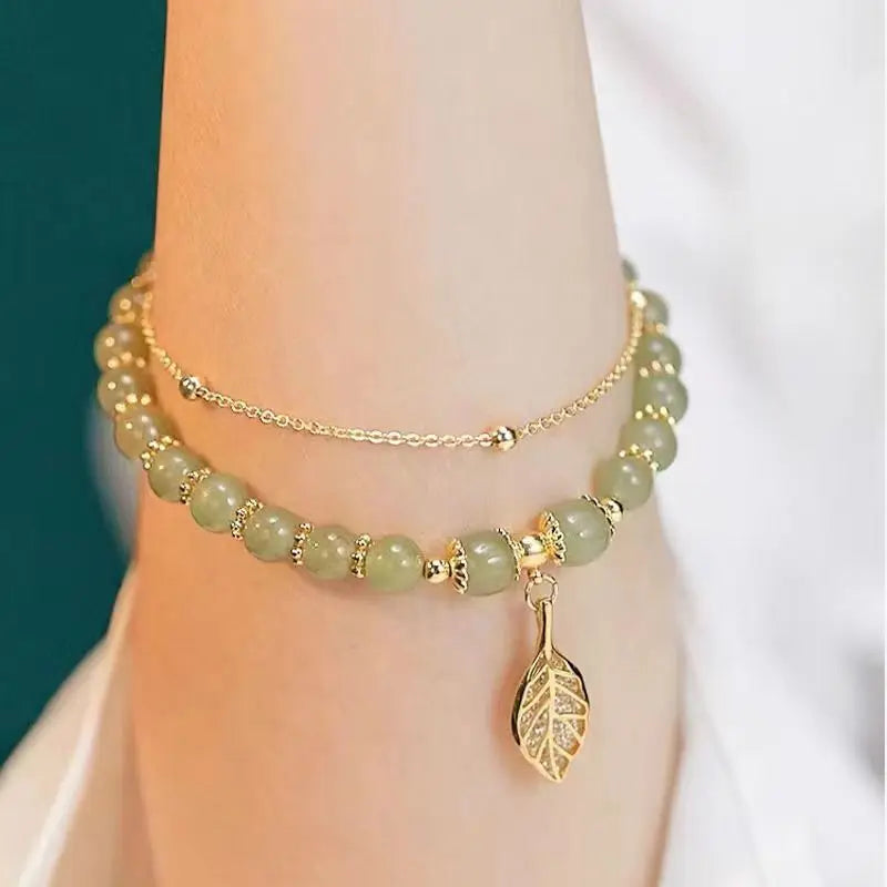 IWAMON-BIJOUX- Bracelet en jade vert