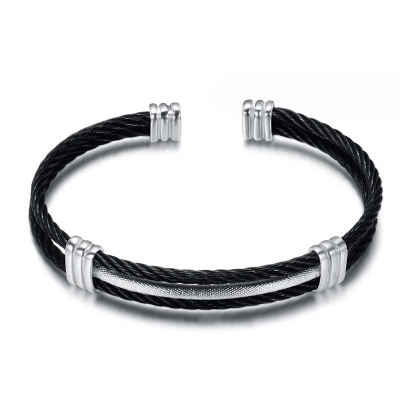 IWAMON-BIJOUX -Bracelet Câble Acier Inoxydable -  Homme/Femme