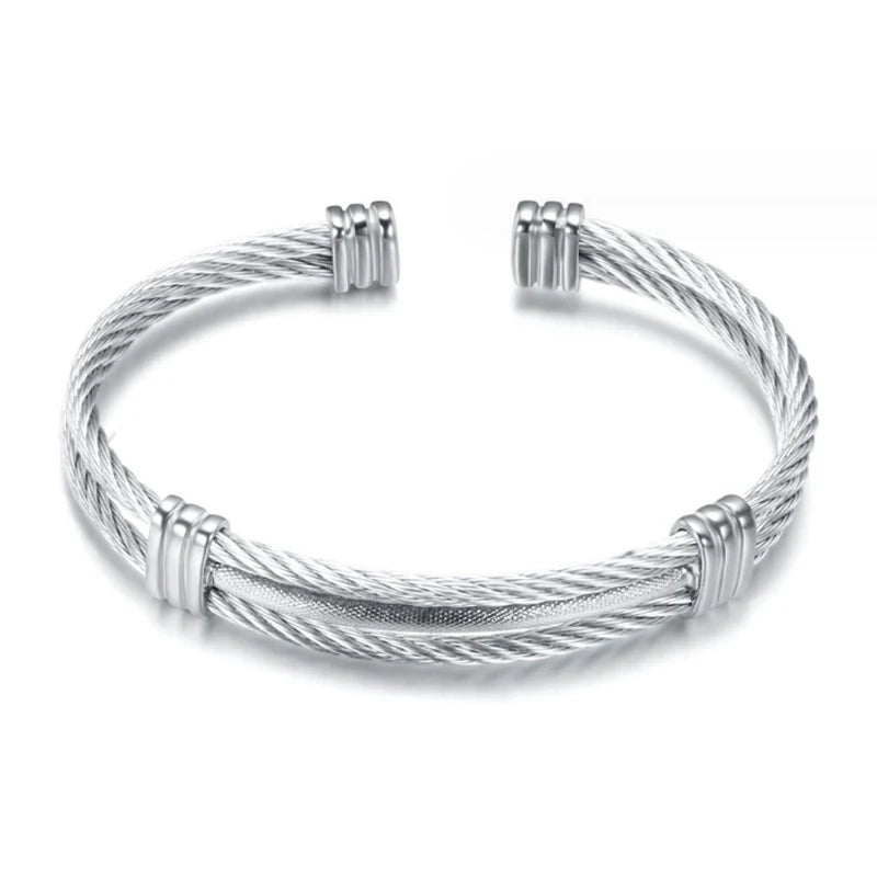 IWAMON-BIJOUX -Bracelet Câble Acier Inoxydable -  Homme/Femme