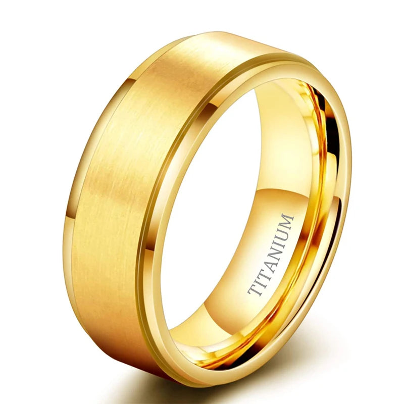 IWAMON-BIJOUX-Alliance Titane Brossé - Bague  Or/Argent 4-10mm