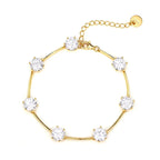 Bracelet Or Jaune 18K Zirconia Cubique 5A - Argent 925