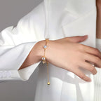Bracelet Or Jaune 18K Zirconia Cubique 5A - Argent 925