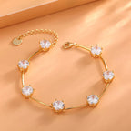 Bracelet Or Jaune 18K Zirconia Cubique 5A - Argent 925