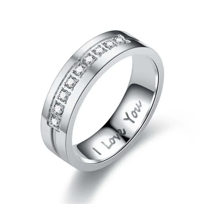 IWAMON-BIJOUX- Alliances dorées couple avec gravure "I Love You"