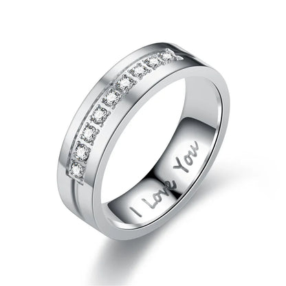 IWAMON-BIJOUX- Alliances dorées couple avec gravure "I Love You"