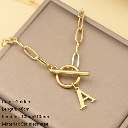 IWAMON-BIJOUX-Collier Chaîne Personnalisé avec Pendentif Lettres