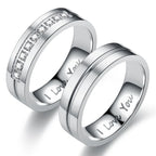 IWAMON-BIJOUX- Alliances dorées couple avec gravure "I Love You"