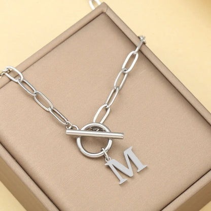 IWAMON-BIJOUX-Collier Chaîne Personnalisé avec Pendentif Lettres
