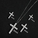 IWAMON-BIJOUX-Collier Croix Moissanite - Argent 925 Plaqué Or Blanc