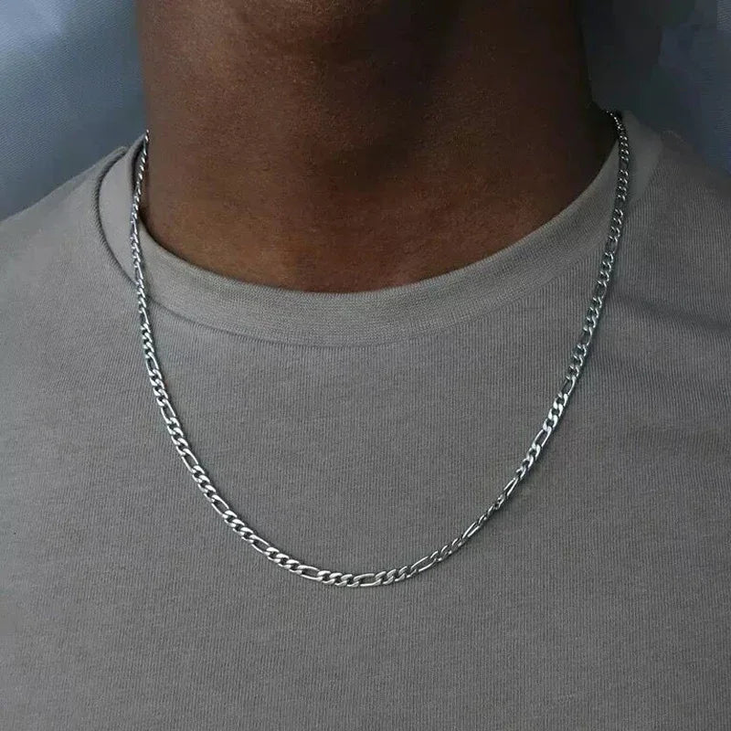 IWAMON-BIJOUX- Chaîne Argenté Style Figaro - Bijoux,Homme ,Femme Unisexe Élégant