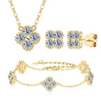 Ensemble de bijoux 3 en 1 en cristal moissanite