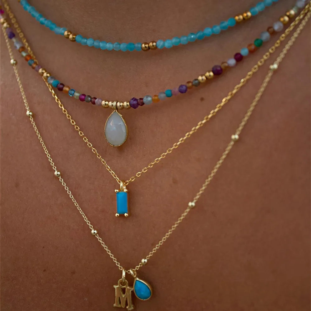 IWAMON-BIJOUX-Colliers bohème avec perles colorées et pendentifs