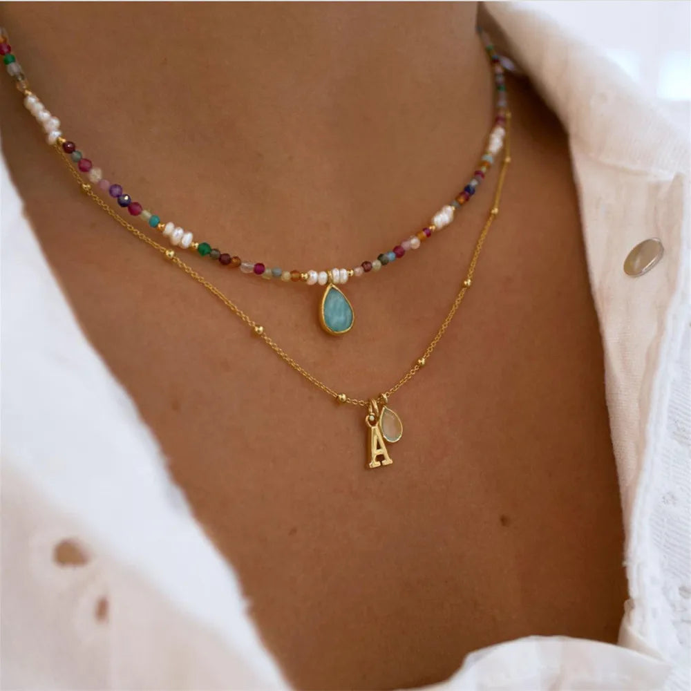 IWAMON-BIJOUX-Colliers bohème avec perles colorées et pendentifs