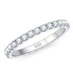 Bague Alliance Éternité Moissanite 2mm - Argent 925 Plaqué Or 18k