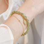 IWAMON-BIJOUX -Bracelet Jade Vert Authentique - Élégance Naturelle