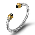 Bracelet Jonc Torsadé Acier Inoxydable - Ajustable