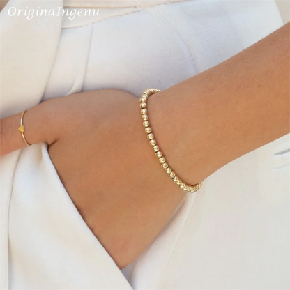 IWAMON-BIJOUX-Collier Multi Rangs Doré - Perles Dorées Élégantes