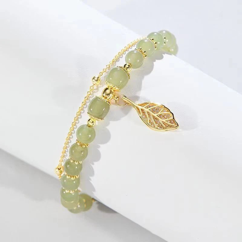 IWAMON-BIJOUX -Bracelet Jade Vert Authentique - Élégance Naturelle