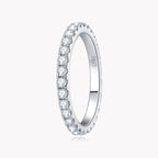 Bague Alliance Éternité Moissanite 2mm - Argent 925 Plaqué Or 18k