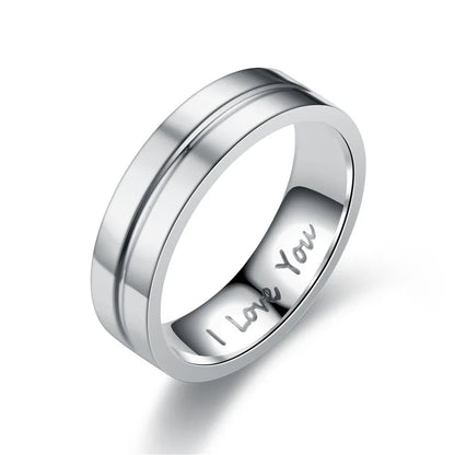 IWAMON-BIJOUX- Alliances dorées couple avec gravure "I Love You"