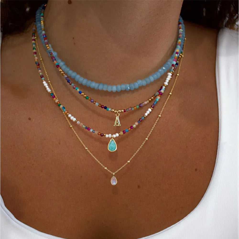 IWAMON-BIJOUX-Colliers bohème avec perles colorées et pendentifs