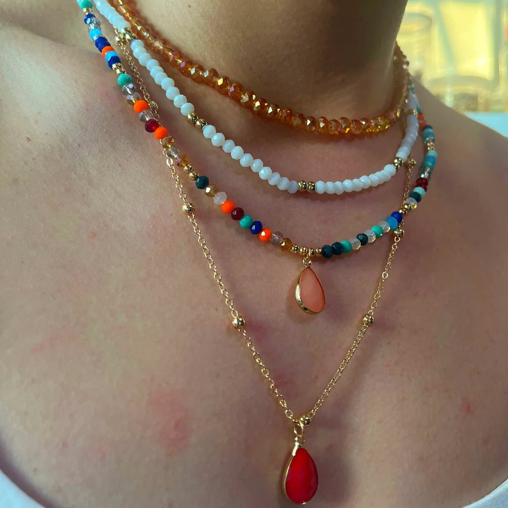 IWAMON-BIJOUX-Colliers bohème avec perles colorées et pendentifs