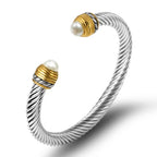 Bracelet Jonc Torsadé Acier Inoxydable - Ajustable